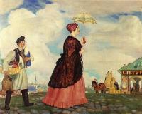 Kustodiev, Boris - Mercahnt Wife with Purchases